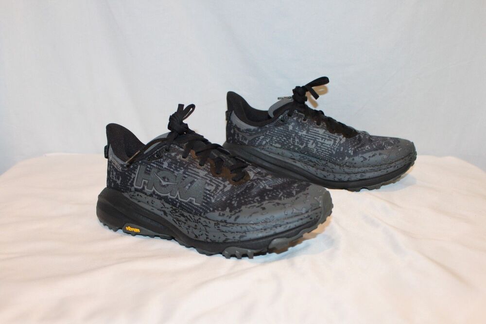 Hoka Women's Speedgoat 6 GTX Wide Running Athletic Sneakers Black NIB 8 D - Picture 3 of 8